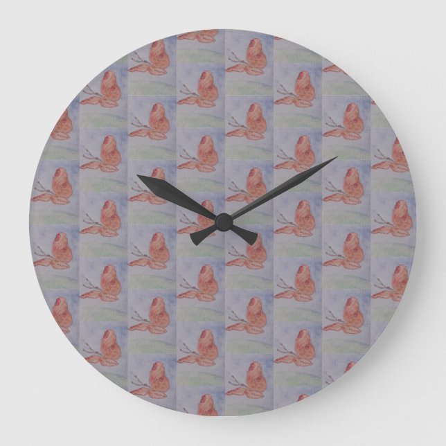 Pink Butterflies Clock (Front)