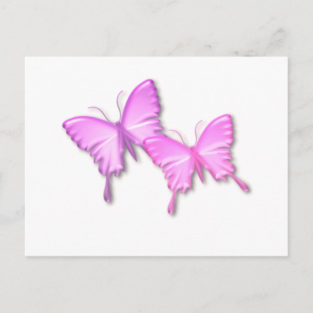 Pink Butterflies Design Postcard (Front)