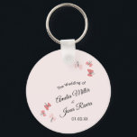 Pink Butterflies Garden Romantic Simple Wedding  Key Ring<br><div class="desc">Wedding Butterflies in Pink Illustration for a Garden Wedding</div>