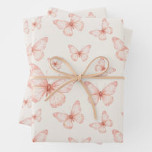 Pink butterflies in cream