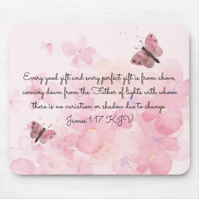 Pink Butterflies  Mouse Mat (Front)