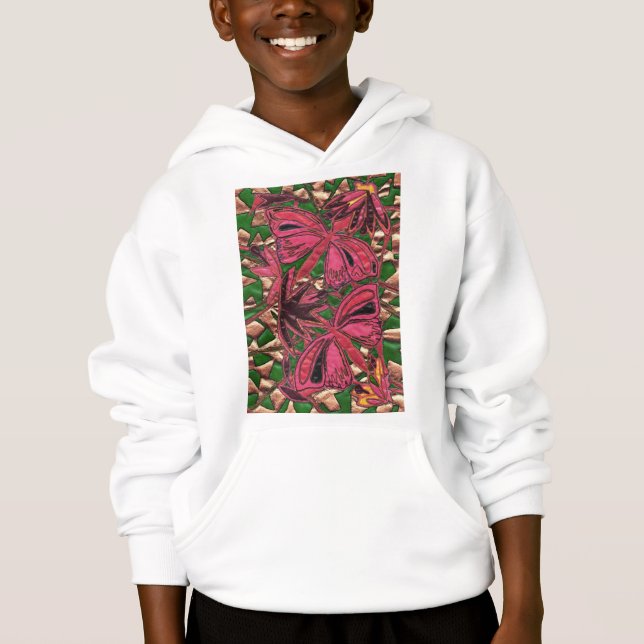 Pink butterflies, on a gold background (Front)