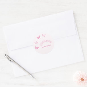 Pink Butterflies Quinceanera Classic Round Sticker
