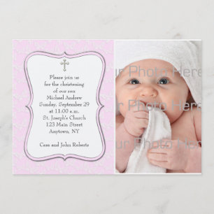 Pink Butterflies Religious Photo Card