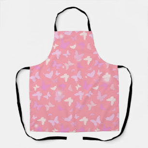 Pink Butterflies Seamless Pattern Apron
