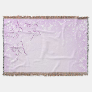 Pink butterflies throw blanket