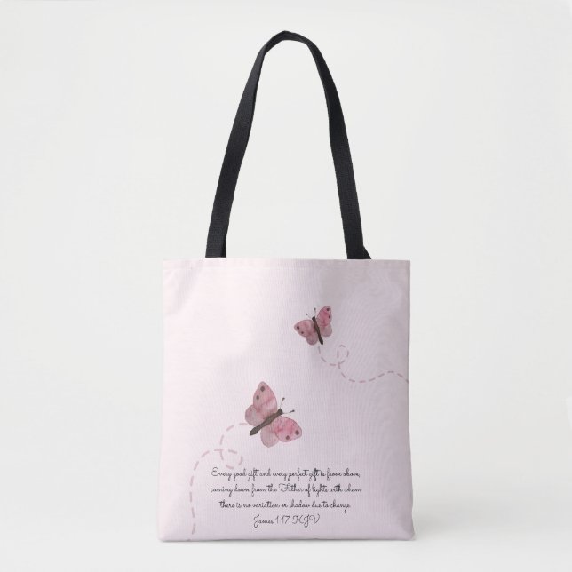 Pink Butterflies  Tote Bag (Front)