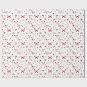 Pink Butterflies Wrapping Paper