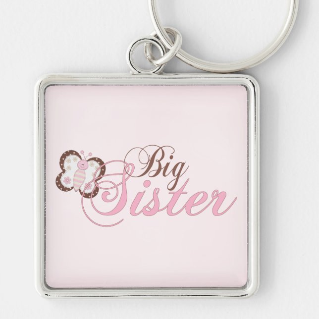 Pink Butterfly 2 Big Sister Key Ring (Front)