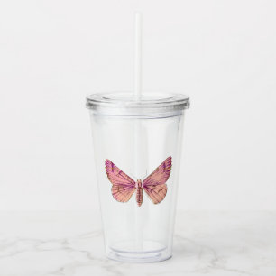 Pink Butterfly Acrylic Tumbler
