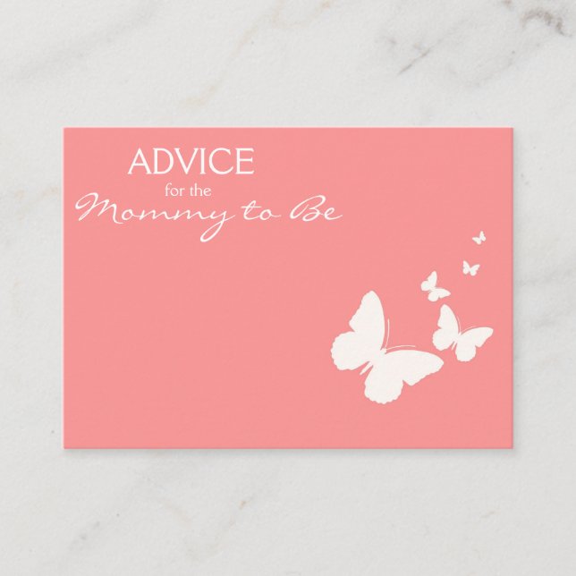 Pink Butterfly Advice for the Mummy to Be Cards (Front)