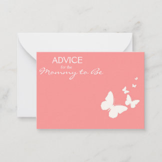 Pink Butterfly Advice for the Mummy to Be Cards
