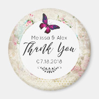 Pink Butterfly and Shabby Vintage Roses Wedding