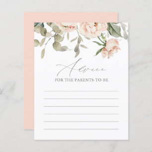 Pink Butterfly Baby Shower Advice Card