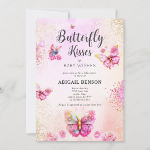 Pink Butterfly Baby Shower Invitation