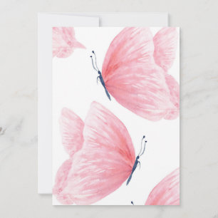 Pink butterfly baby shower invitation