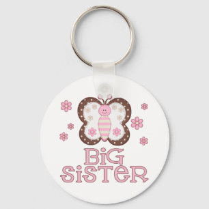 Pink Butterfly Big Sister Key Ring