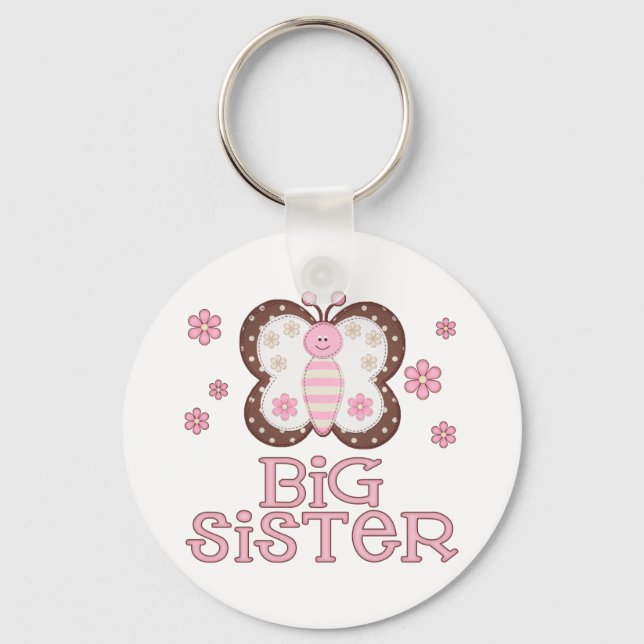 Pink Butterfly Big Sister Key Ring (Front)