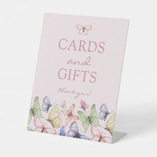 Pink Butterfly Birthday Pedestal Sign