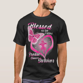 Pink Butterfly Blessed To Be Called Breast Cancer T-Shirt