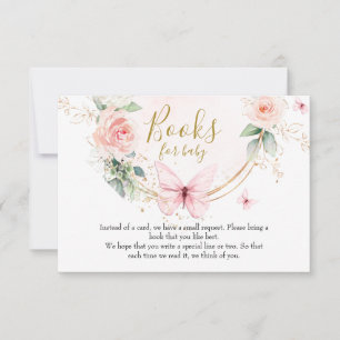 Pink butterfly Books for baby card