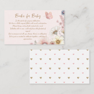 Pink Butterfly Books For Baby Enclosure Card