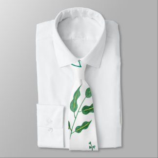 Pink Butterfly Botanical Greenery Watercolor Tie