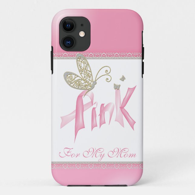 Pink Butterfly Breast Cancer iPhone case (Back)