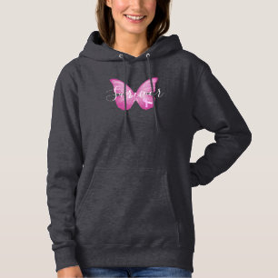 Pink Butterfly Breast Cancer Survivor Hoodie