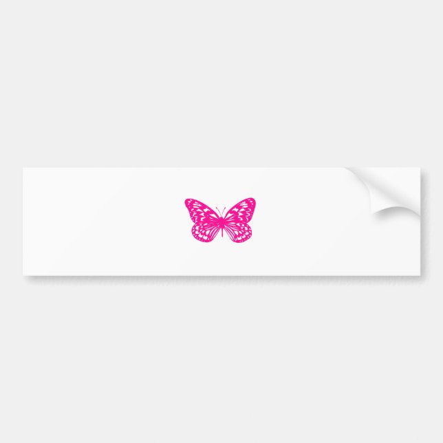 Pink Butterfly Bumper Sticker (Front)