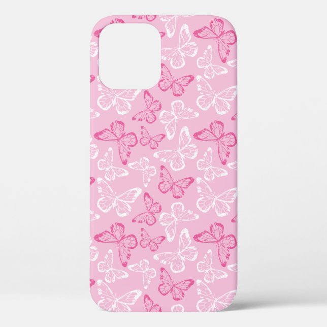 Pink Butterfly Case-Mate iPhone Case (Back)