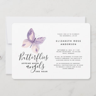 Pink Butterfly   Celebration of Life Invitation