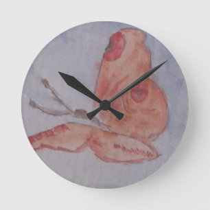 Pink Butterfly Clock