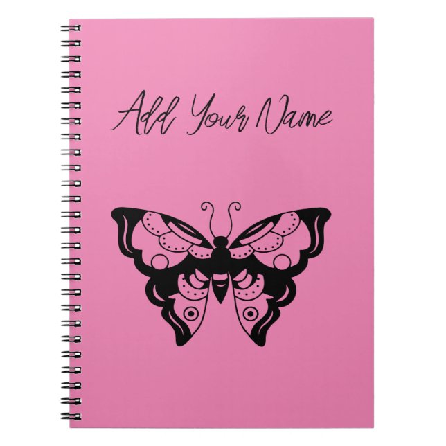 Pink Butterfly - Create Your Own Notebook (Front)