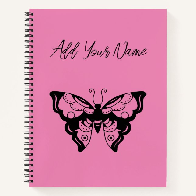 Pink Butterfly - Create Your Own Notebook (Front)