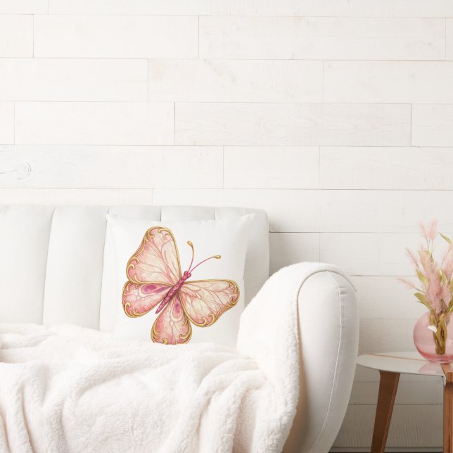 Pink Butterfly Cushion (Couch)