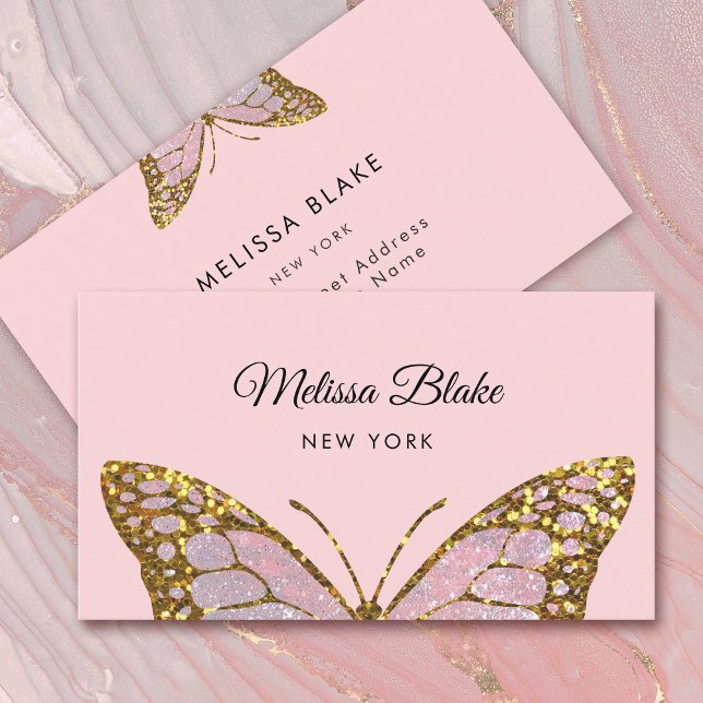 pink butterfly design business card (Creator Uploaded)