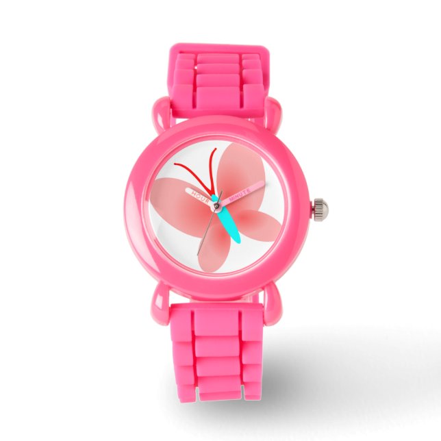 Pink Butterfly Design Watch (Front)