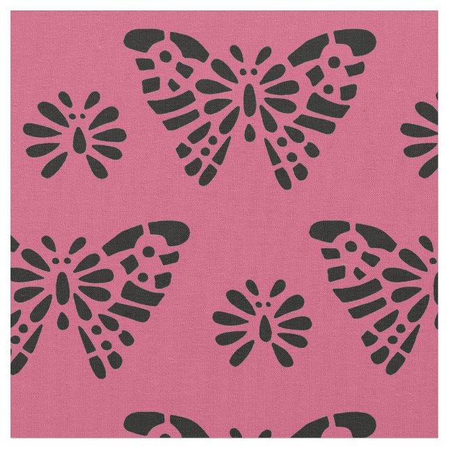 Pink Butterfly Fabric (Close Up)