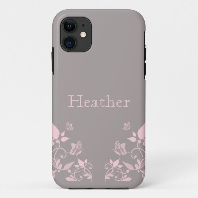 Pink Butterfly Floral BT iPhone 5 Case (Back)