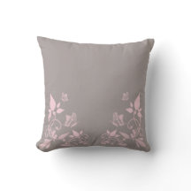 Pink Butterfly Floral Pillow