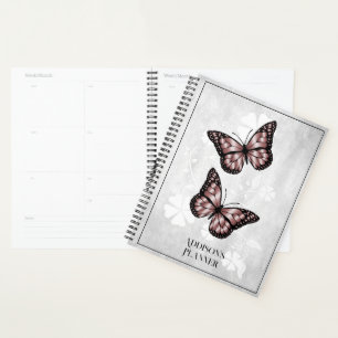 Pink Butterfly Floral Planner