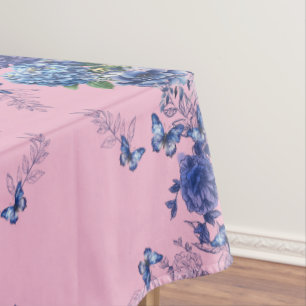 Pink Butterfly Flower Medow Tablecloth