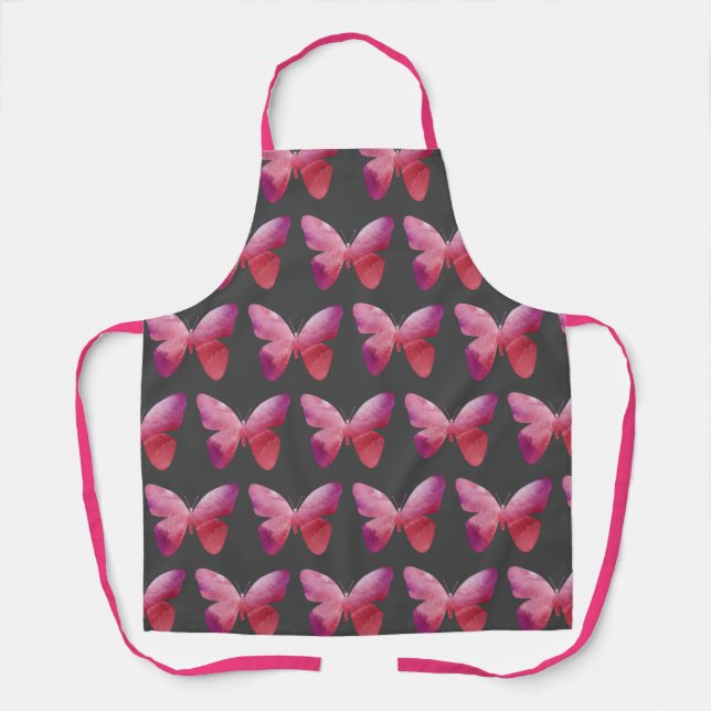 Pink butterfly freedom whimsical apron (Front)