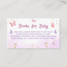 Pink Butterfly girl Baby Shower Books for Baby