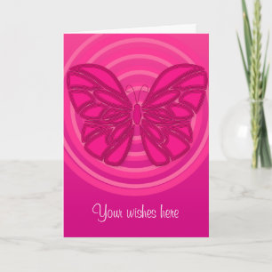 Pink Butterfly Greeting Card