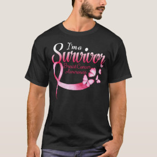 Pink Butterfly Heart I'm A Survivor Breast Cancer T-Shirt