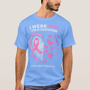 Pink Butterfly Heart I'm A Survivor Breast Cancer T-Shirt