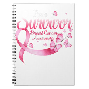 Pink Butterfly I'm A Survivor Breast Cancer Notebook
