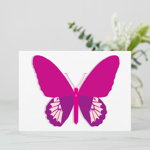 Pink Butterfly Insect Invitations
